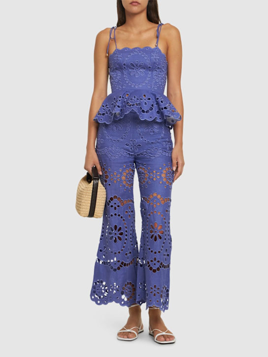 Luisaviaroma Top Smerlato Pop In Lino Ricamato