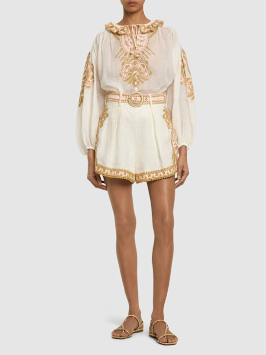 Luisaviaroma Top Waverly In Lino Ricamato