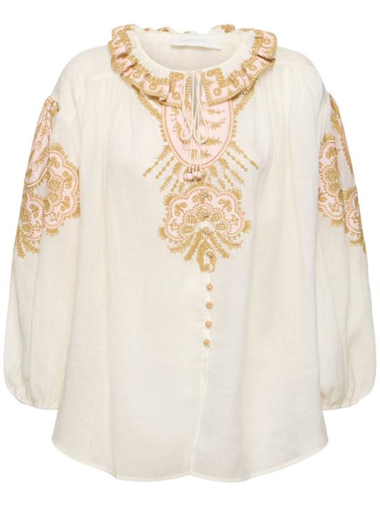Luisaviaroma Top Waverly in lino ricamato