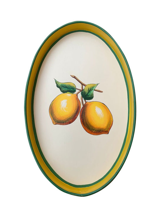 Luisaviaroma Vassoio Flora in ferro dipinto a mano