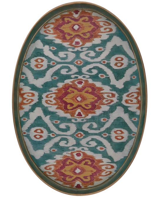 Luisaviaroma Vassoio Ikat in ferro dipinto a mano