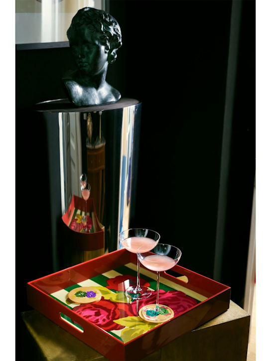 Luisaviaroma Vassoio Nizam Stripes Green