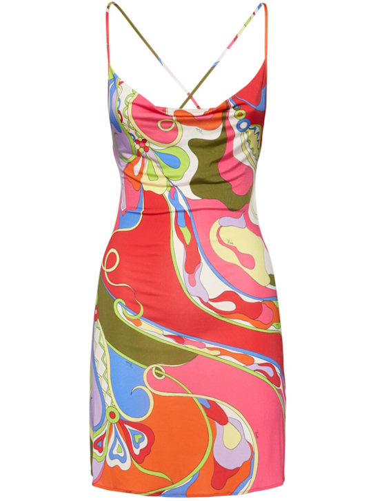 Luisaviaroma Vestito corto in raso stampato