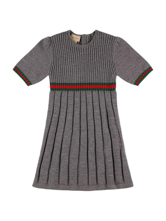 Luisaviaroma Vestito in lana plissé con Web