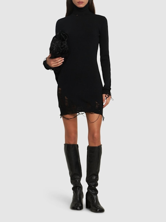Luisaviaroma Vestito In Misto Lana Distressed