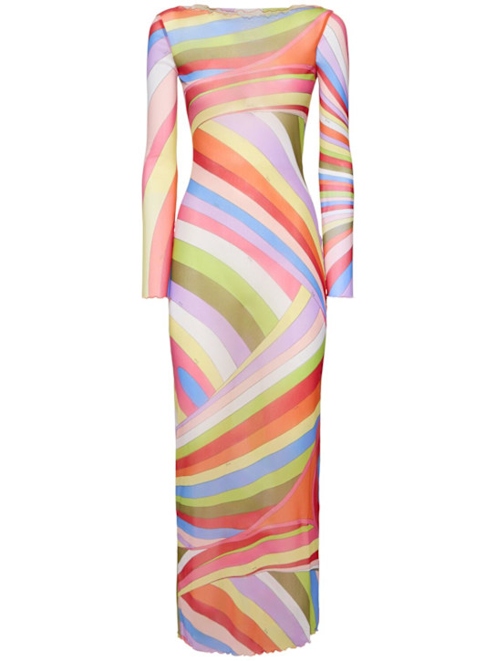Luisaviaroma Vestito lungo in mesh stampato