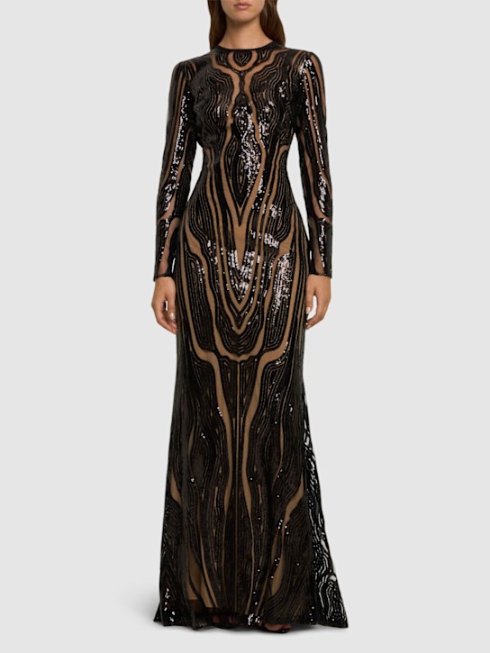 Luisaviaroma Vestito Lungo In Tulle Con Ricami