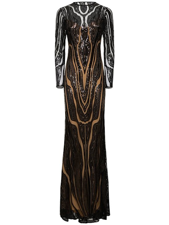 Luisaviaroma Vestito lungo in tulle con ricami