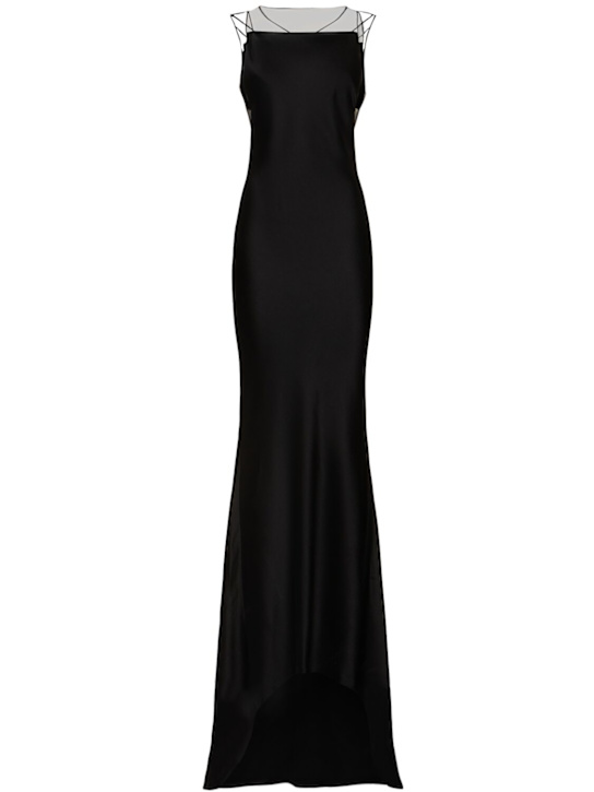 Luisaviaroma Vestito maxi in raso e mesh