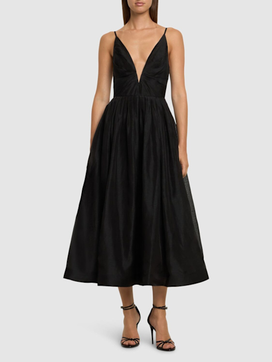 Luisaviaroma Vestito Midi Illustration In Organza