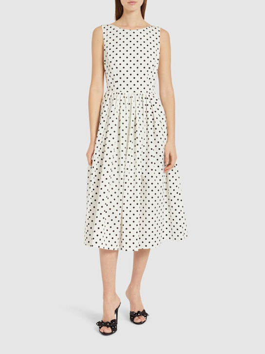 Luisaviaroma Vestito Midi In Cotone A Pois