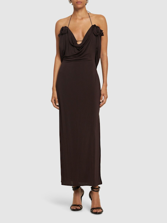 Luisaviaroma Vestito Midi In Jersey Con Rose