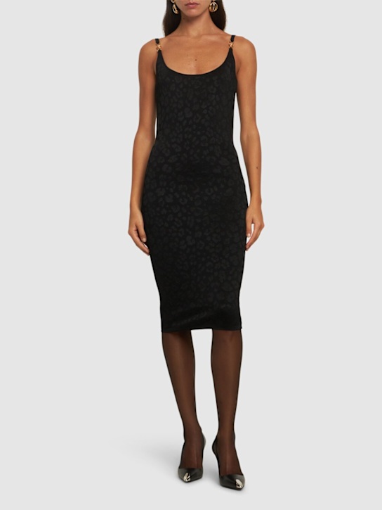 Luisaviaroma Vestito Midi In Maglia Leopard