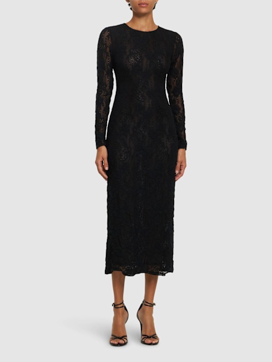 Luisaviaroma Vestito Midi In Pizzo Stretch