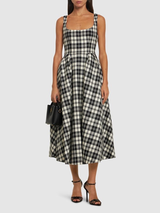 Luisaviaroma Vestito Midi In Tartan Di Lana