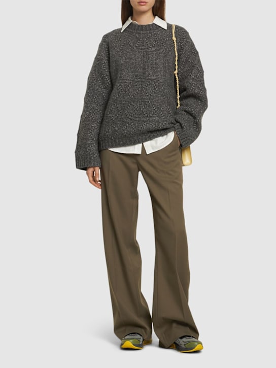 Luisaviaroma Wool & Cotton Bubble Knit Sweater