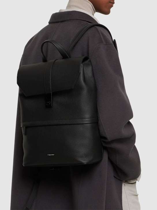 Luisaviaroma Zaino Twins In Pelle E Tela Con Logo