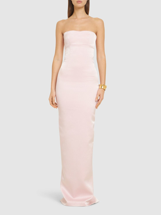 Luisaviaroma Zoey Strapless Satin Long Dress
