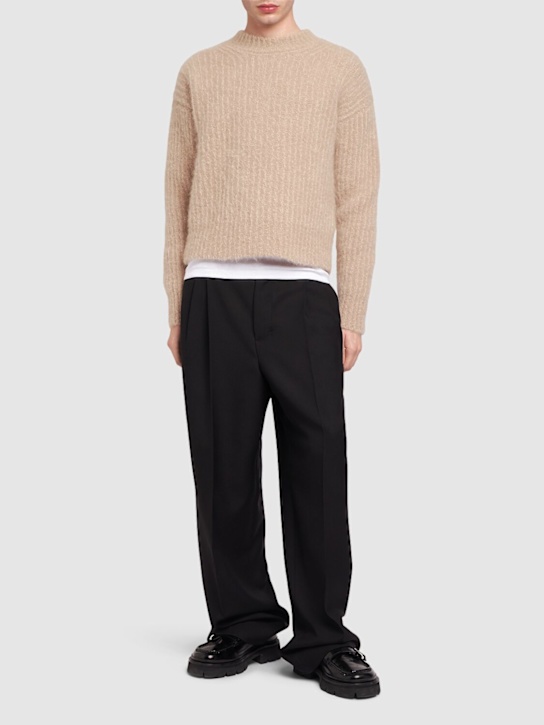 Luisaviaroma Maglia Girocollo In Misto Mohair A Costine