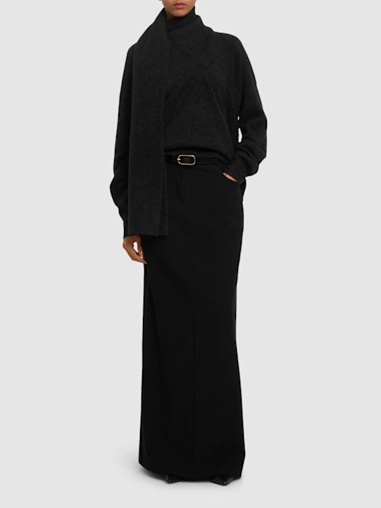 Luisaviaroma Maglia In Misto Lana Con Sciarpa Drappeggiata