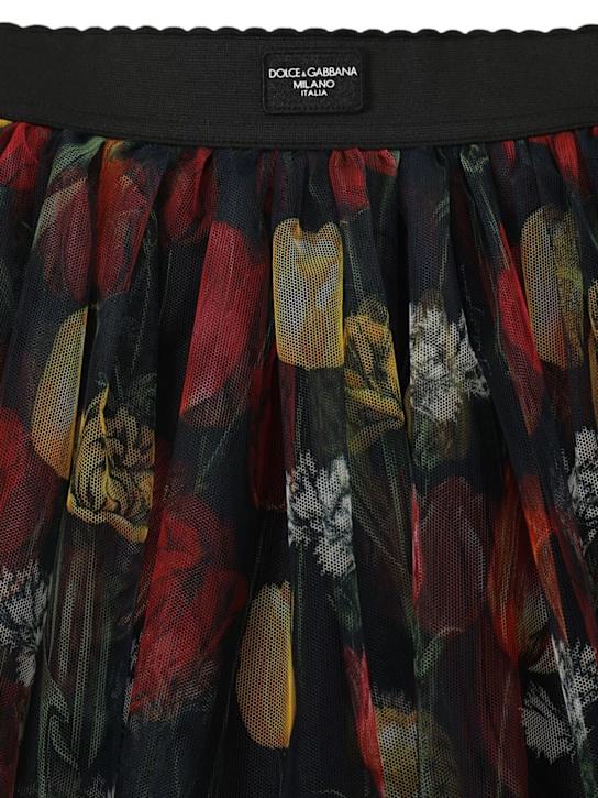 Luisaviaroma Minigonna In Tulle Stampa Floreale Con Logo