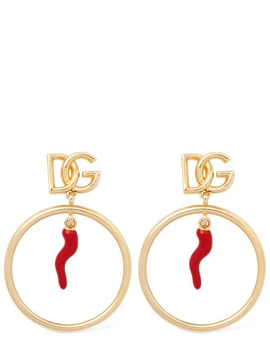 Luisaviaroma Orecchini a cerchio con logo DG e ciondoli