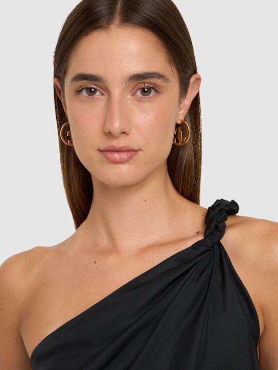 Luisaviaroma Orecchini A Cerchio Monogram Con Perla