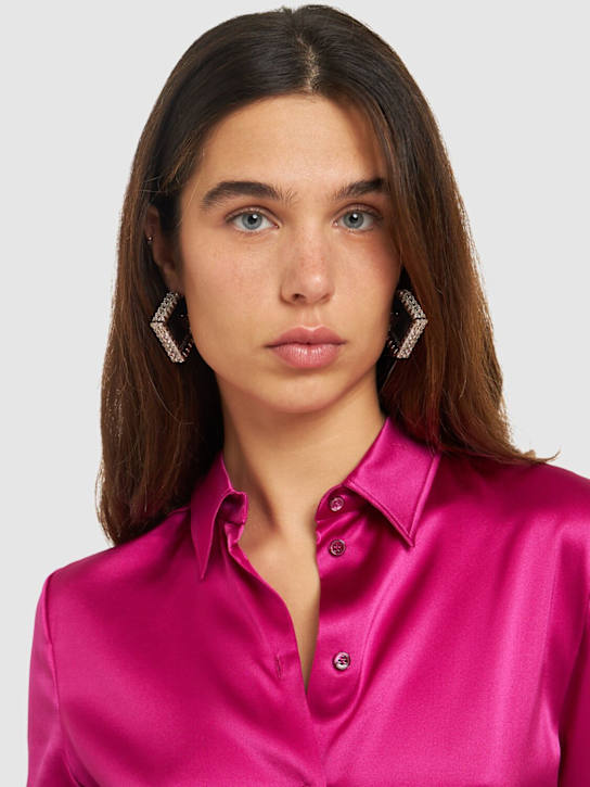 Luisaviaroma Orecchini A Cerchio Vetro Con Cristalli
