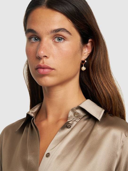Luisaviaroma Orecchini A Cerchio Vlogo Con Perle D’imitazione
