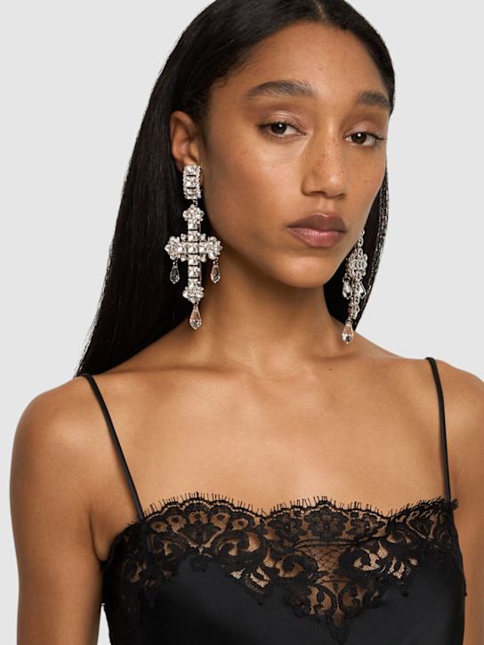 Luisaviaroma Orecchini A Croce Con Cristalli E Gocce