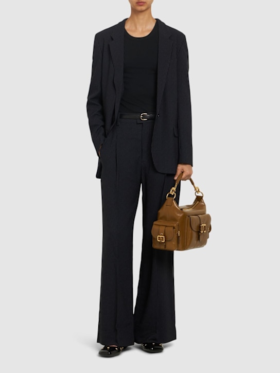 Luisaviaroma Pantaloni Ampi Romina In Crepe A Righe