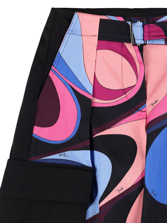 Luisaviaroma Pantaloni Cargo In Raso Di Cotone Stampato