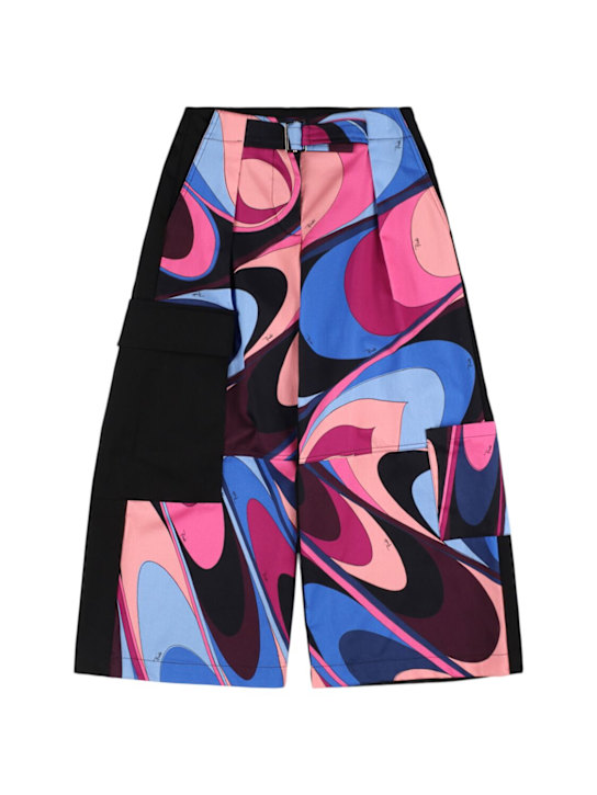 Luisaviaroma Pantaloni cargo in raso di cotone stampato