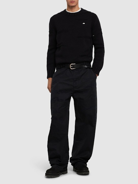 Luisaviaroma Pantaloni Chino Oversize In Cotone Distressed