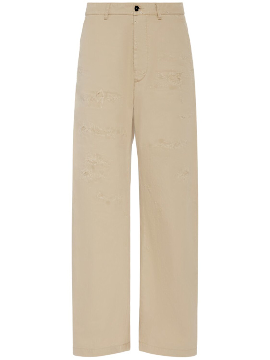 Luisaviaroma Pantaloni chino oversize in cotone distressed