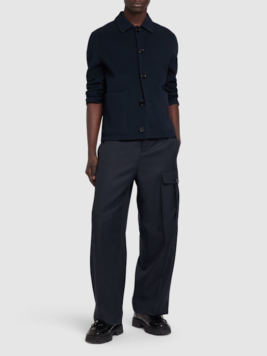 Luisaviaroma Pantaloni Dritti Cargo In Gabardina Di Lana