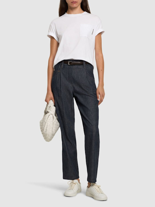 Luisaviaroma Pantaloni In Denim Con Girovita Elasticizzato