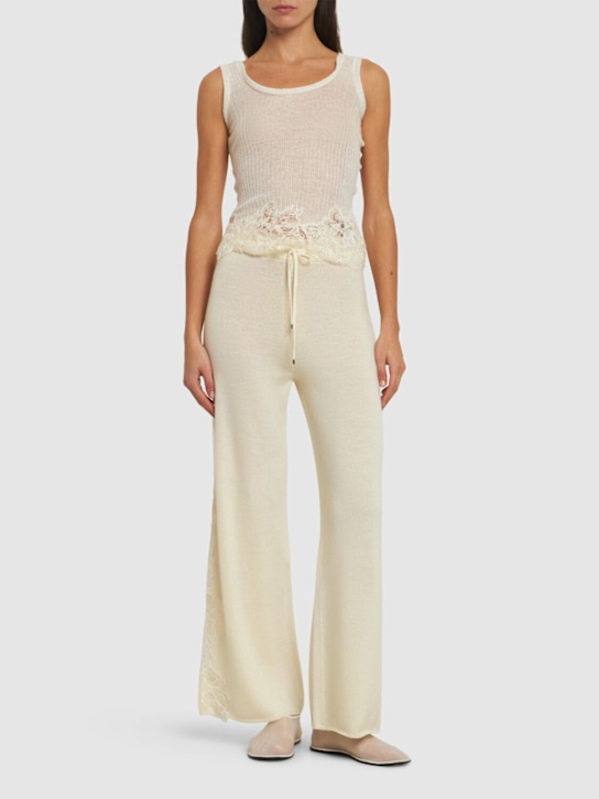 Luisaviaroma Pantaloni In Maglia Di Misto Lana Con Ricami