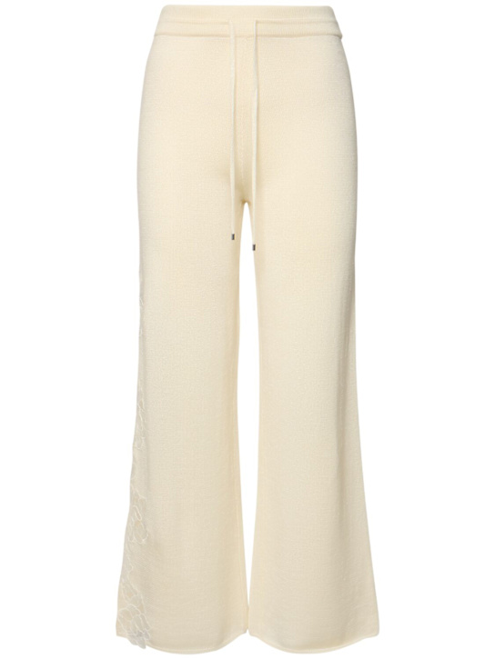 Luisaviaroma Pantaloni in maglia di misto lana con ricami