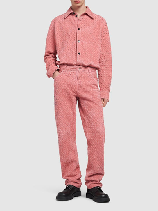 Luisaviaroma Pantaloni In Pelle Scamosciata Intrecciata