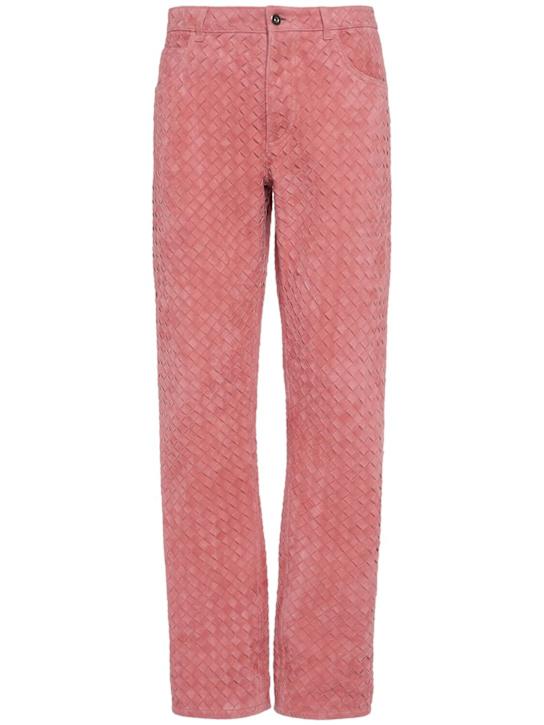 Luisaviaroma Pantaloni in pelle scamosciata intrecciata