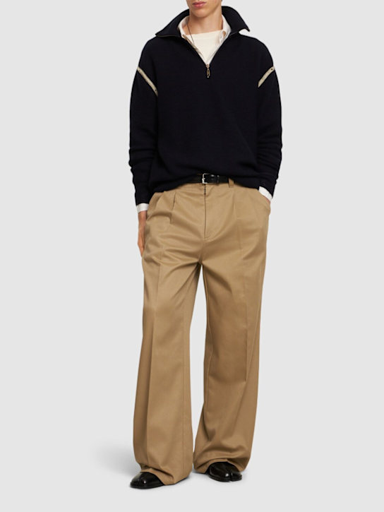 Luisaviaroma Pantaloni Skater In Misto Cotone Con Pinces