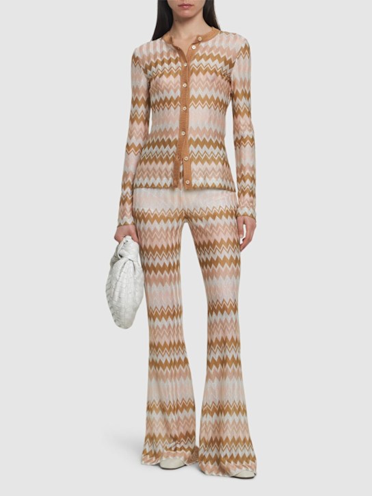 Luisaviaroma Pantaloni Svasati In Maglia Di Viscosa Lamé