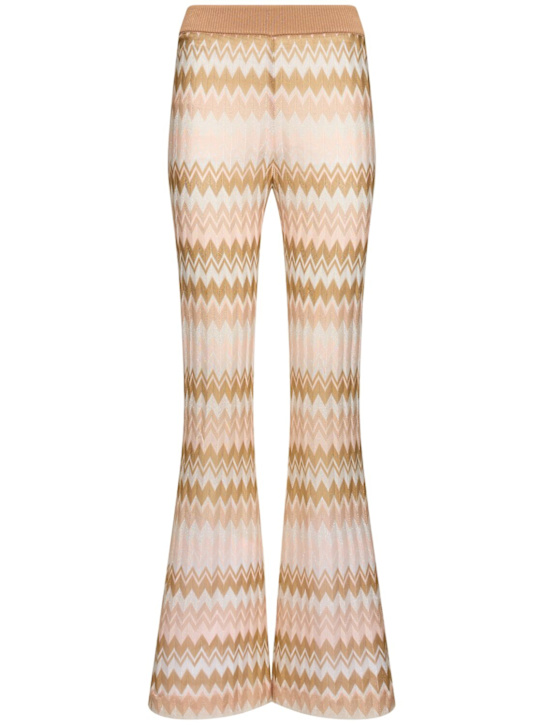 Luisaviaroma Pantaloni svasati in maglia di viscosa lamé