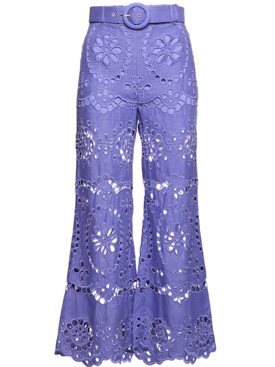 Luisaviaroma Pantaloni svasati Pop in lino ricamato