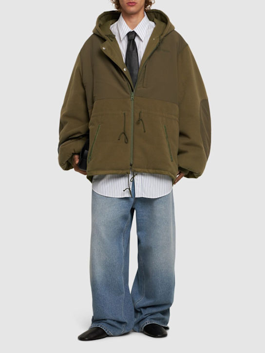 Luisaviaroma Parka Reversibile In Twill Di Nylon Con Cappuccio