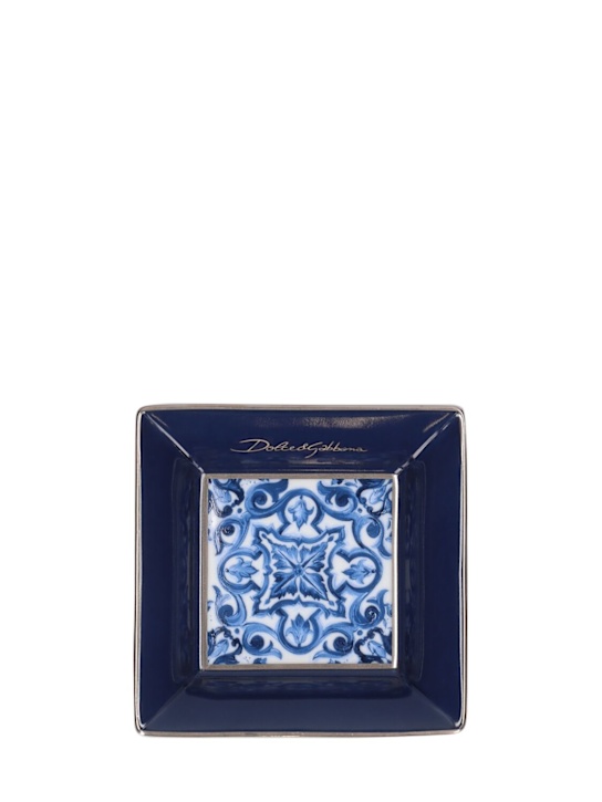 Luisaviaroma Piatto decorativo quadrato Blu Mediterraneo