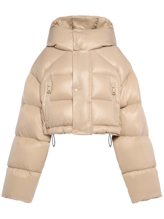 Luisaviaroma Piumino cropped Puffer Kaban con cappuccio