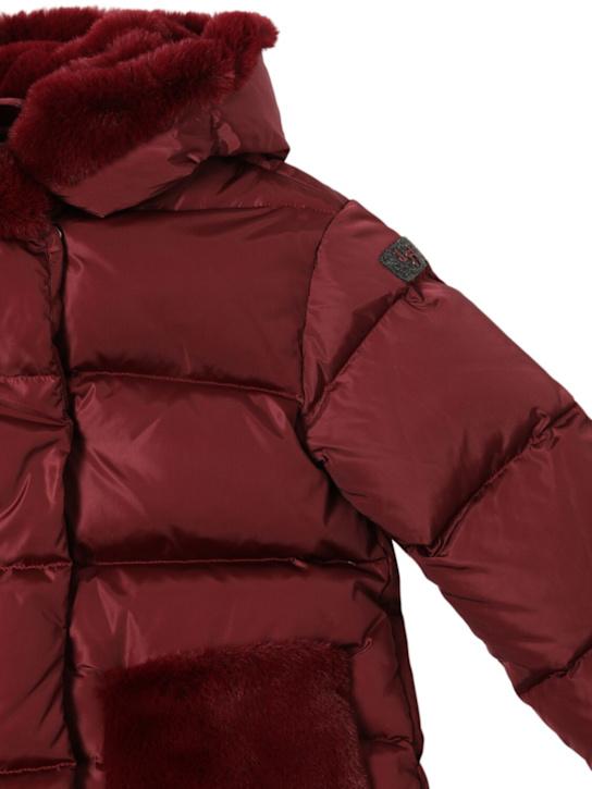 Luisaviaroma Piumino In Nylon E Pelliccia Sintetica