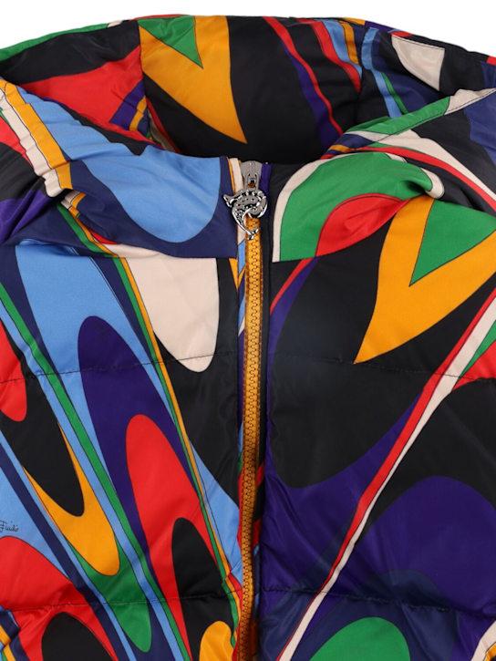 Luisaviaroma Piumino In Nylon Riciclato Con Stampa E Cappuccio